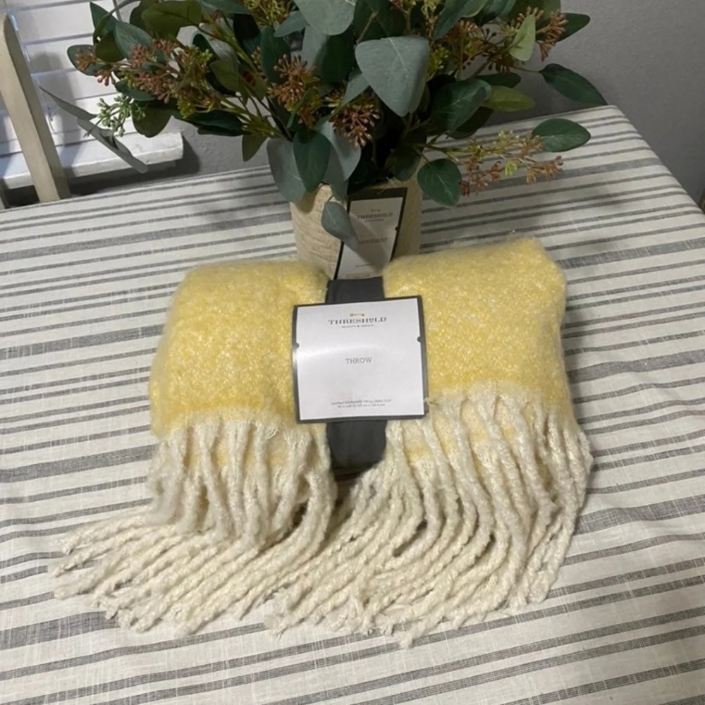 Yellow Threshold Throw blanket